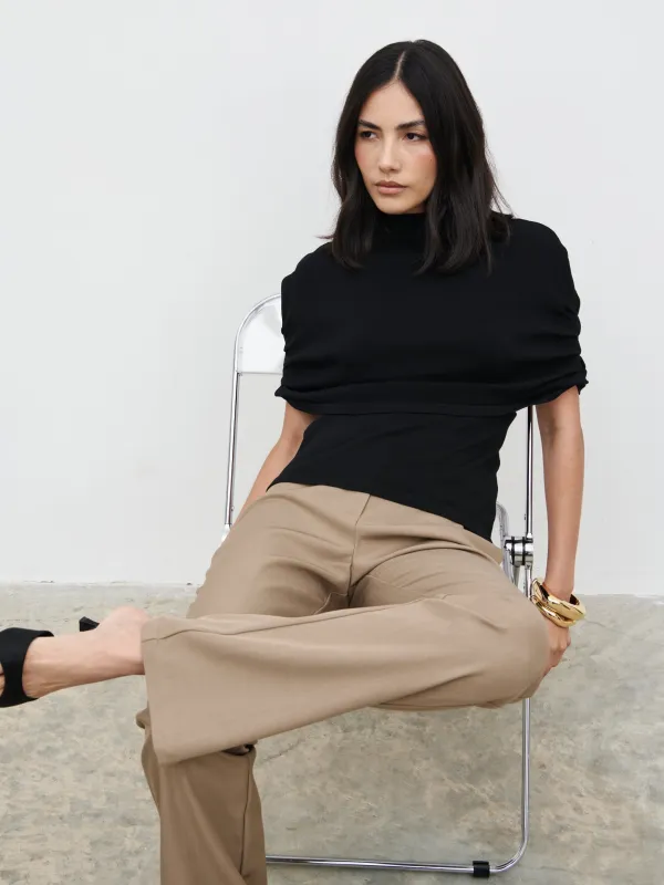 Hailee Slim Fit Trousers - Taupe sold by Pretty Lavish
