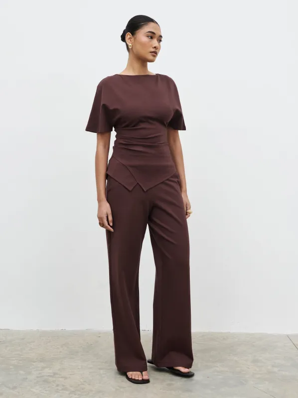 Marni Straight Leg Jersey Trousers - Brown sold by Pretty Lavish