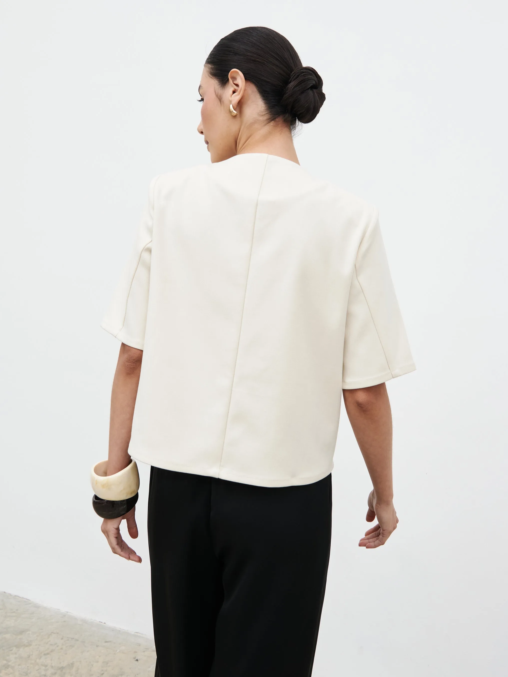 Essie Short Sleeve Button Down Top - Stone sold by Pretty Lavish product image thumbnail 5