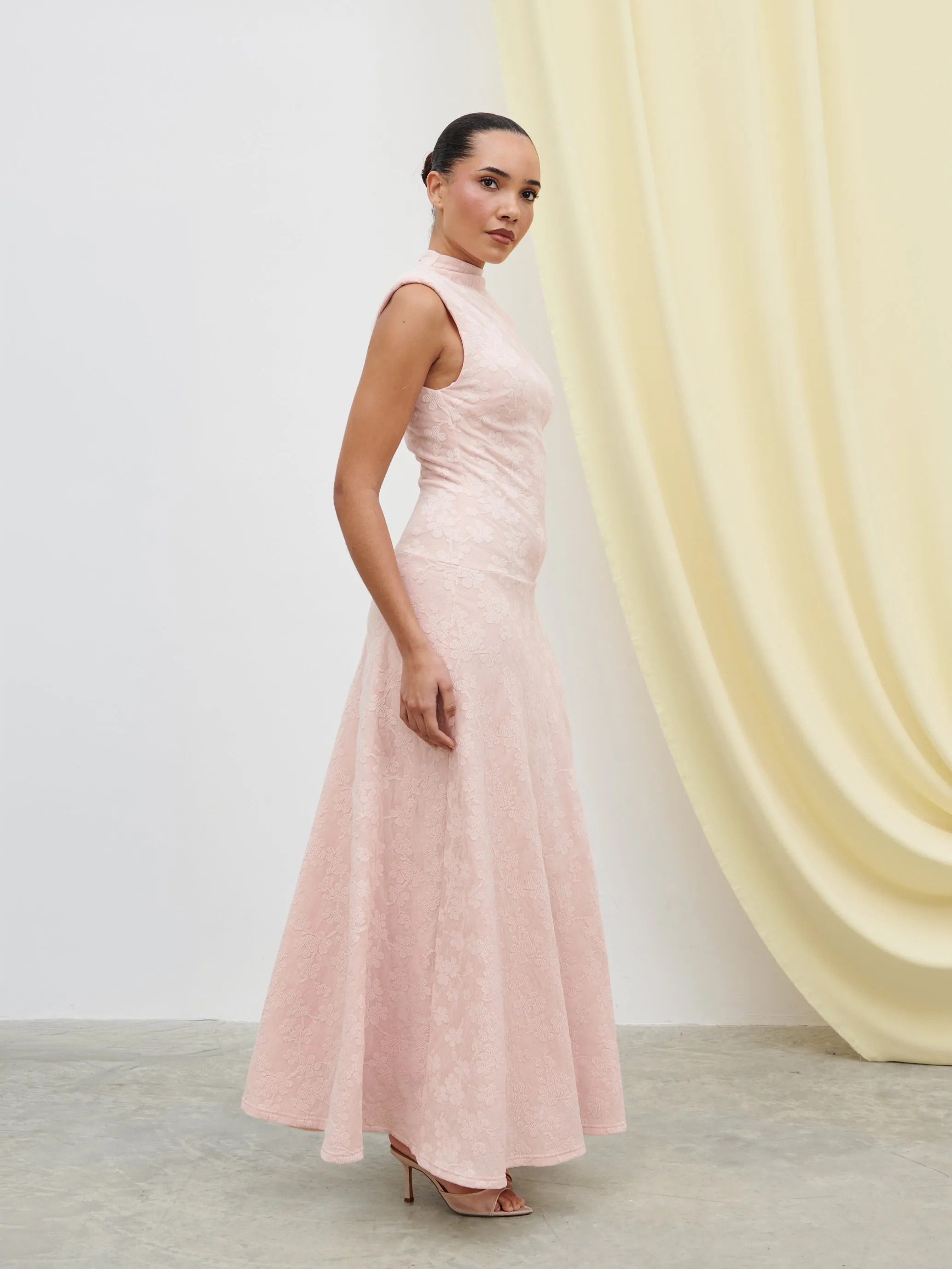 Tyra Drop Hem Floral Maxi Dress - Pastel Pink sold by Pretty Lavish product image thumbnail 5