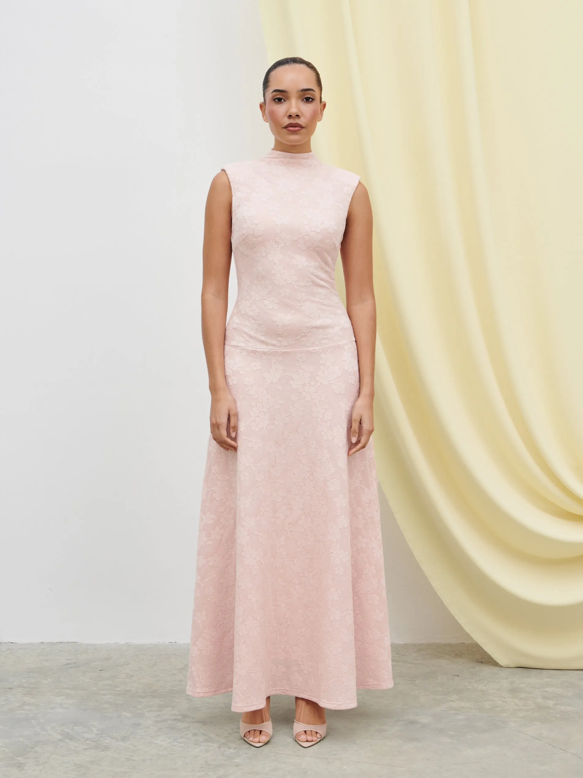 Tyra Drop Hem Floral Maxi Dress - Pastel Pink sold by Pretty Lavish product image thumbnail 2