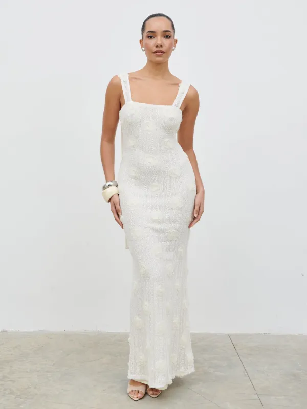 Nancie Floral Maxi Dress - Cream sold by Pretty Lavish