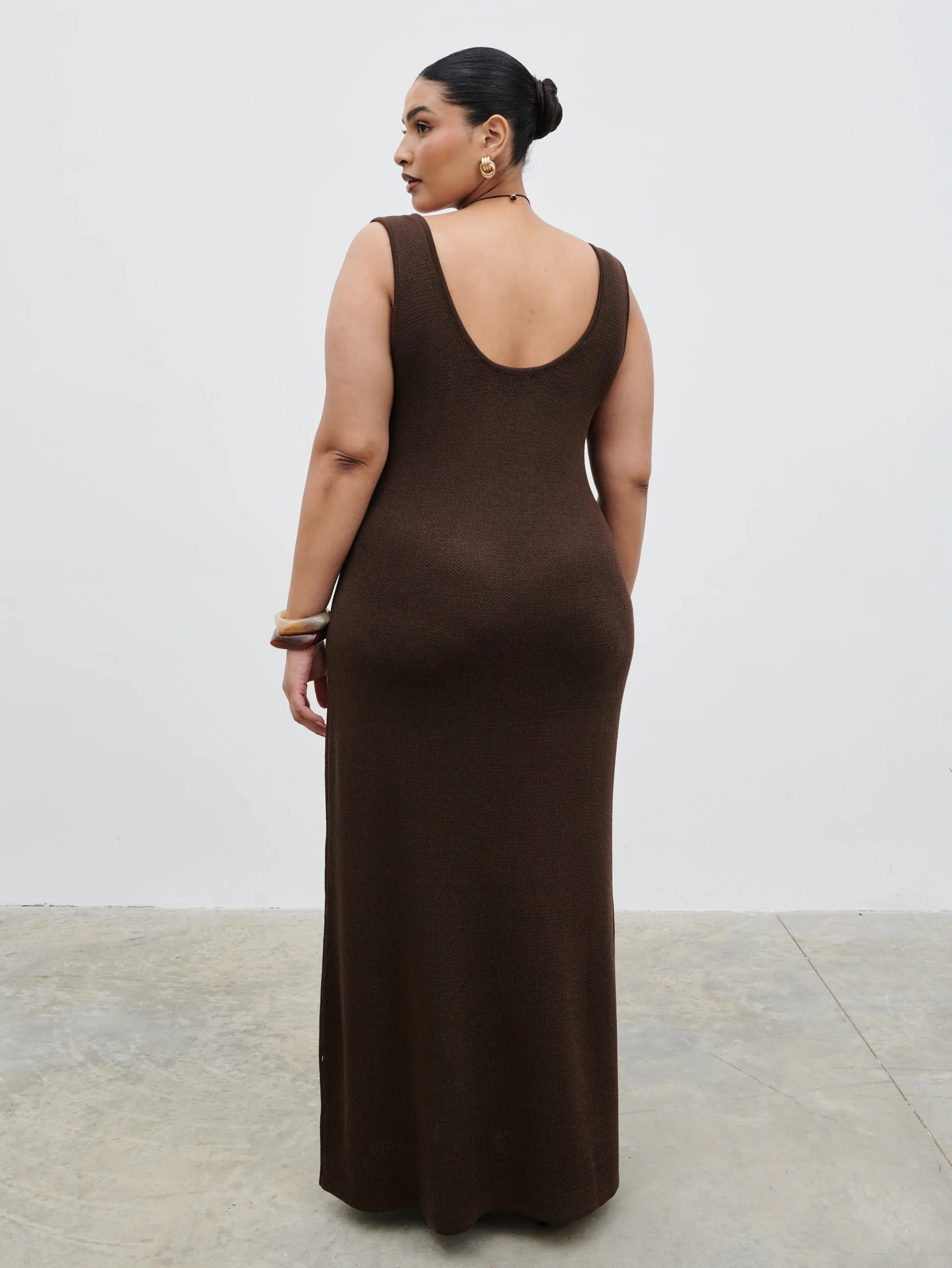 Dora Maxi Dress Curve - Chocolate Brown sold by Pretty Lavish product image thumbnail 5