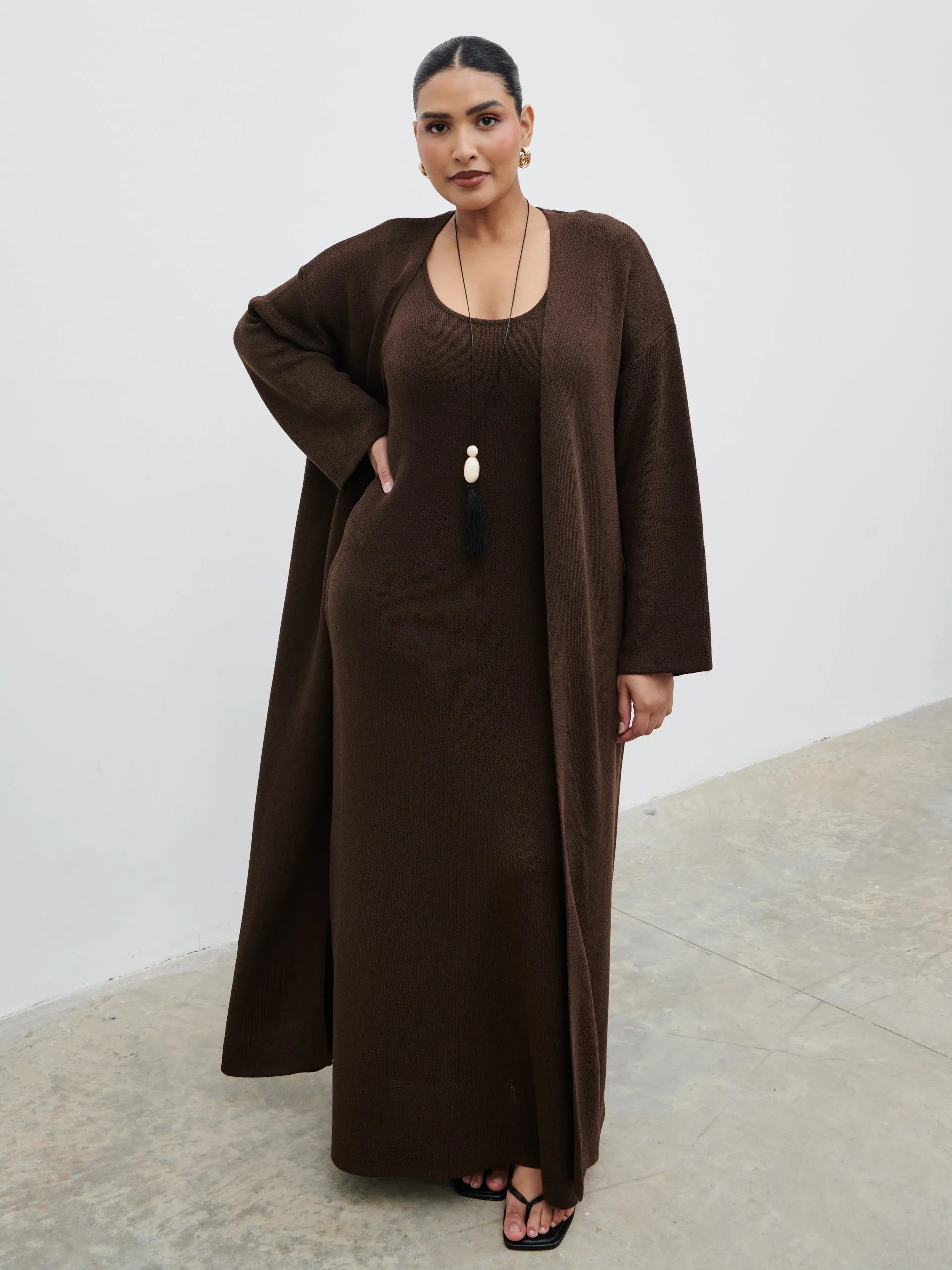 Dora Maxi Dress Curve - Chocolate Brown sold by Pretty Lavish product image thumbnail 3
