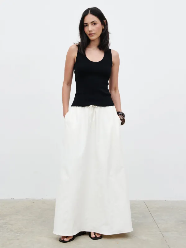 Kennedi Drawstring Maxi Skirt - Cream sold by Pretty Lavish