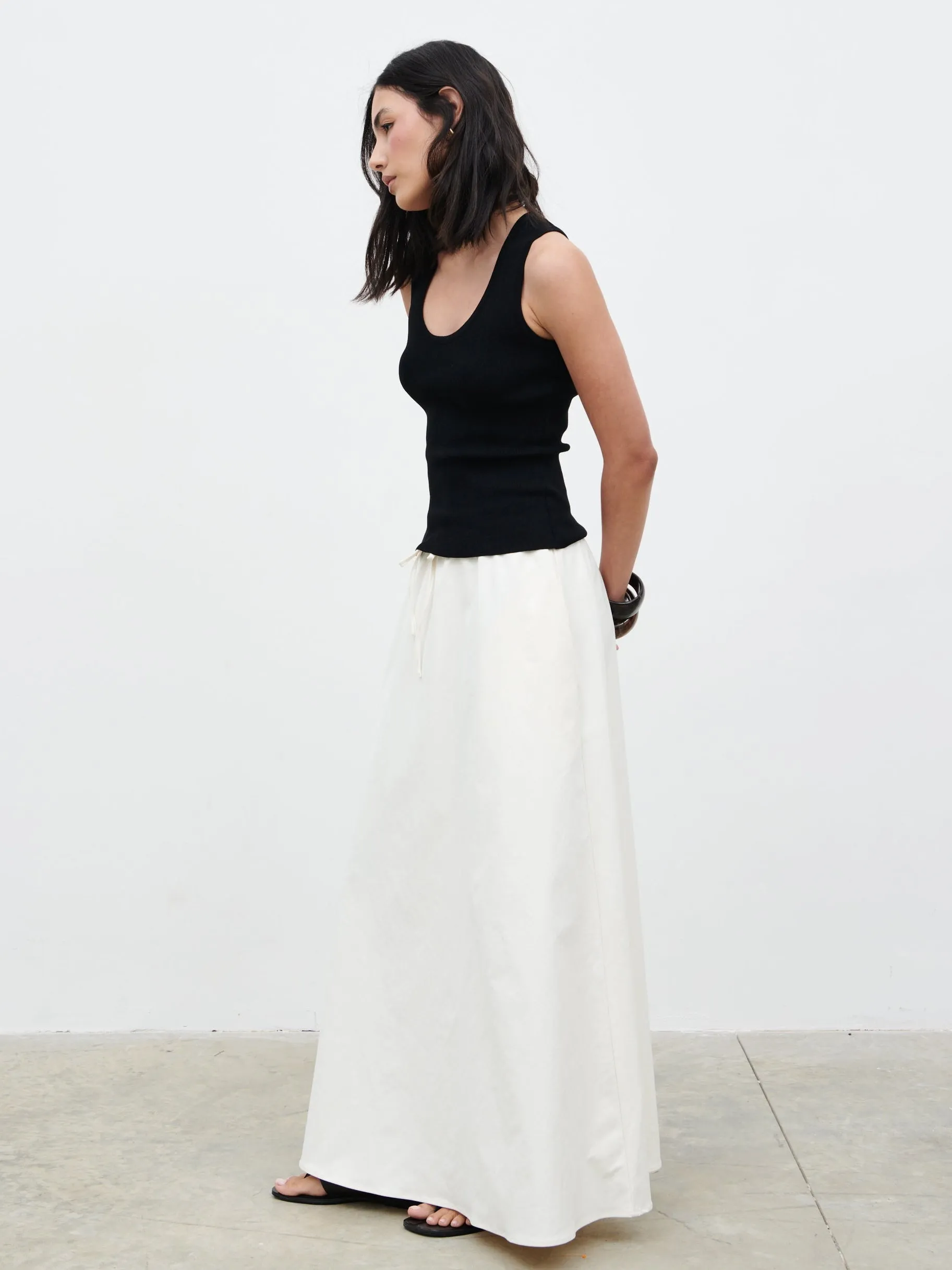 Kennedi Drawstring Maxi Skirt - Cream sold by Pretty Lavish product image thumbnail 3