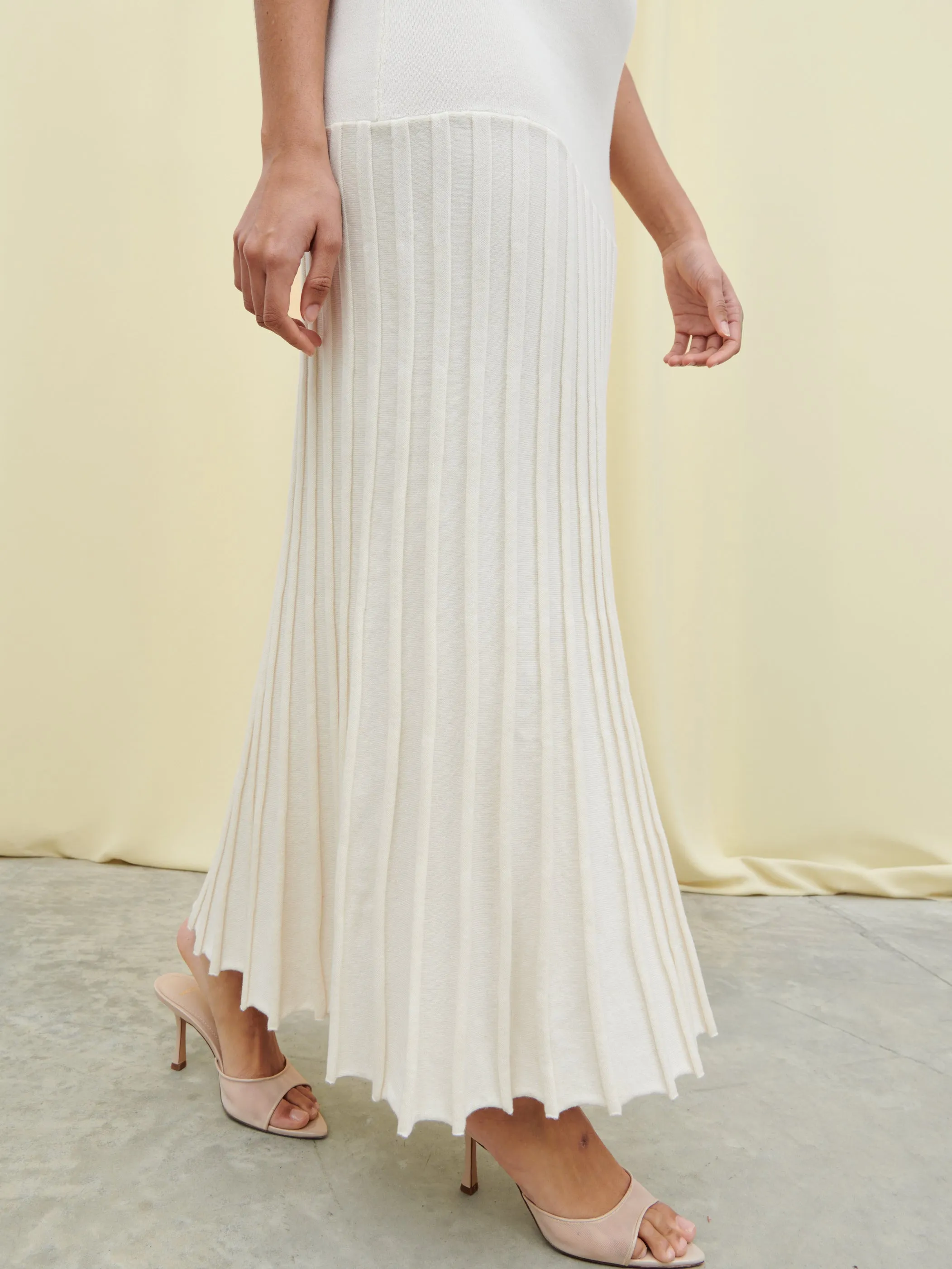 Zena Grown Neck Drop Hem Maxi Dress - Cream sold by Pretty Lavish product image thumbnail 4