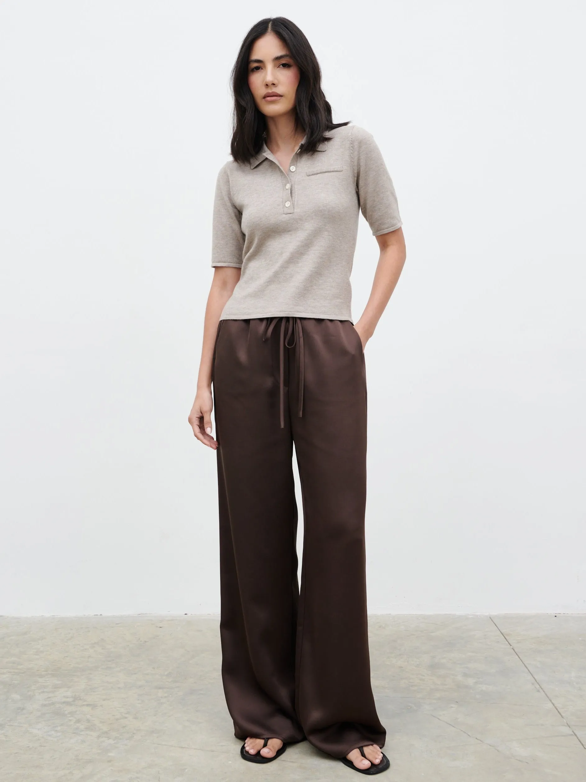 Alva Knitted Polo Top - Light Taupe sold by Pretty Lavish product image thumbnail 5