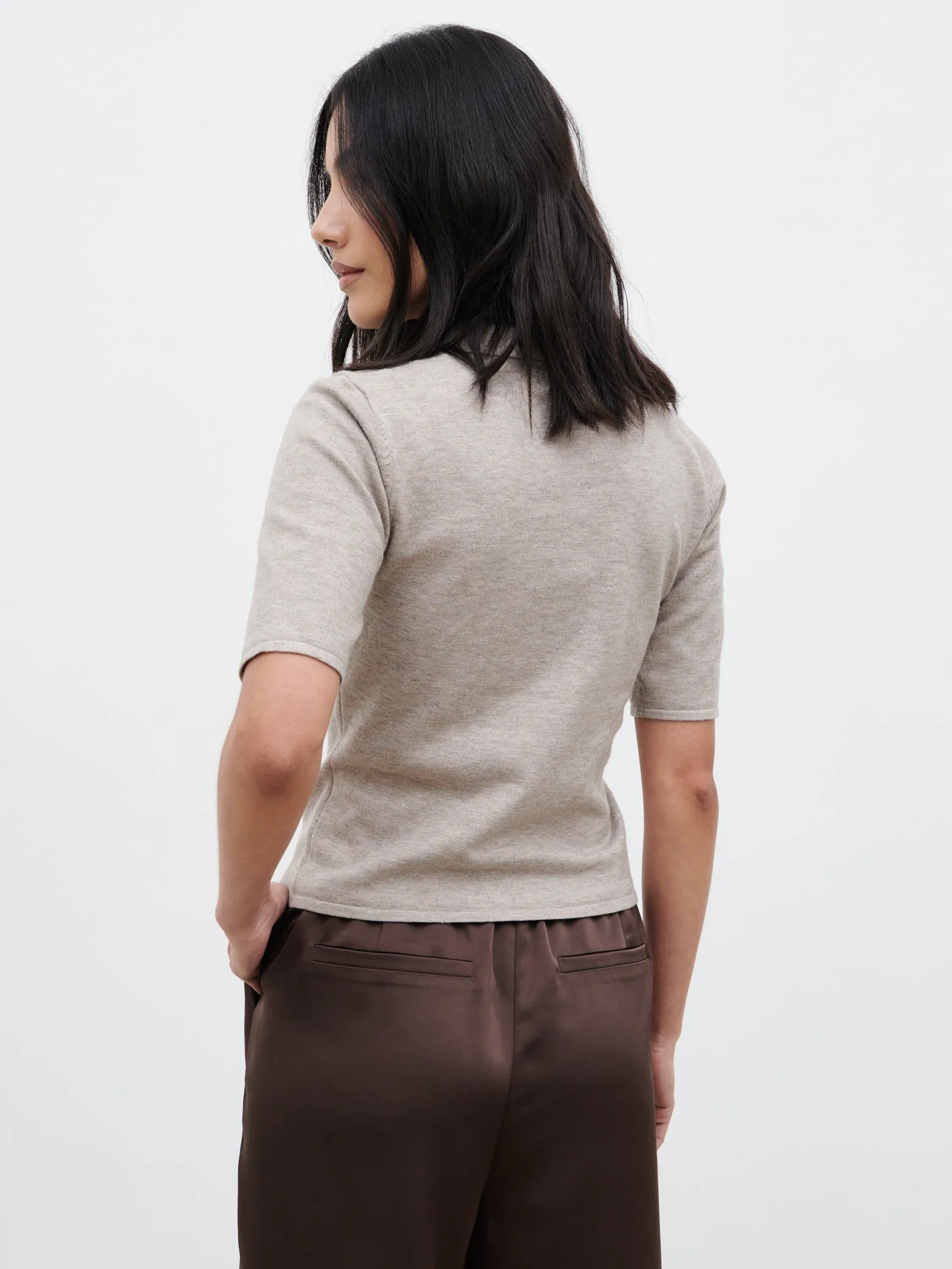 Alva Knitted Polo Top - Light Taupe sold by Pretty Lavish product image thumbnail 4