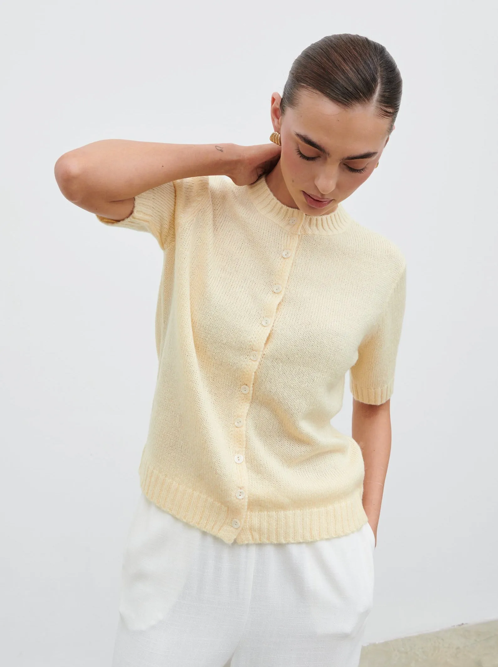 Shilou Button Up Knit Top - Butter Lemon sold by Pretty Lavish product image thumbnail 4