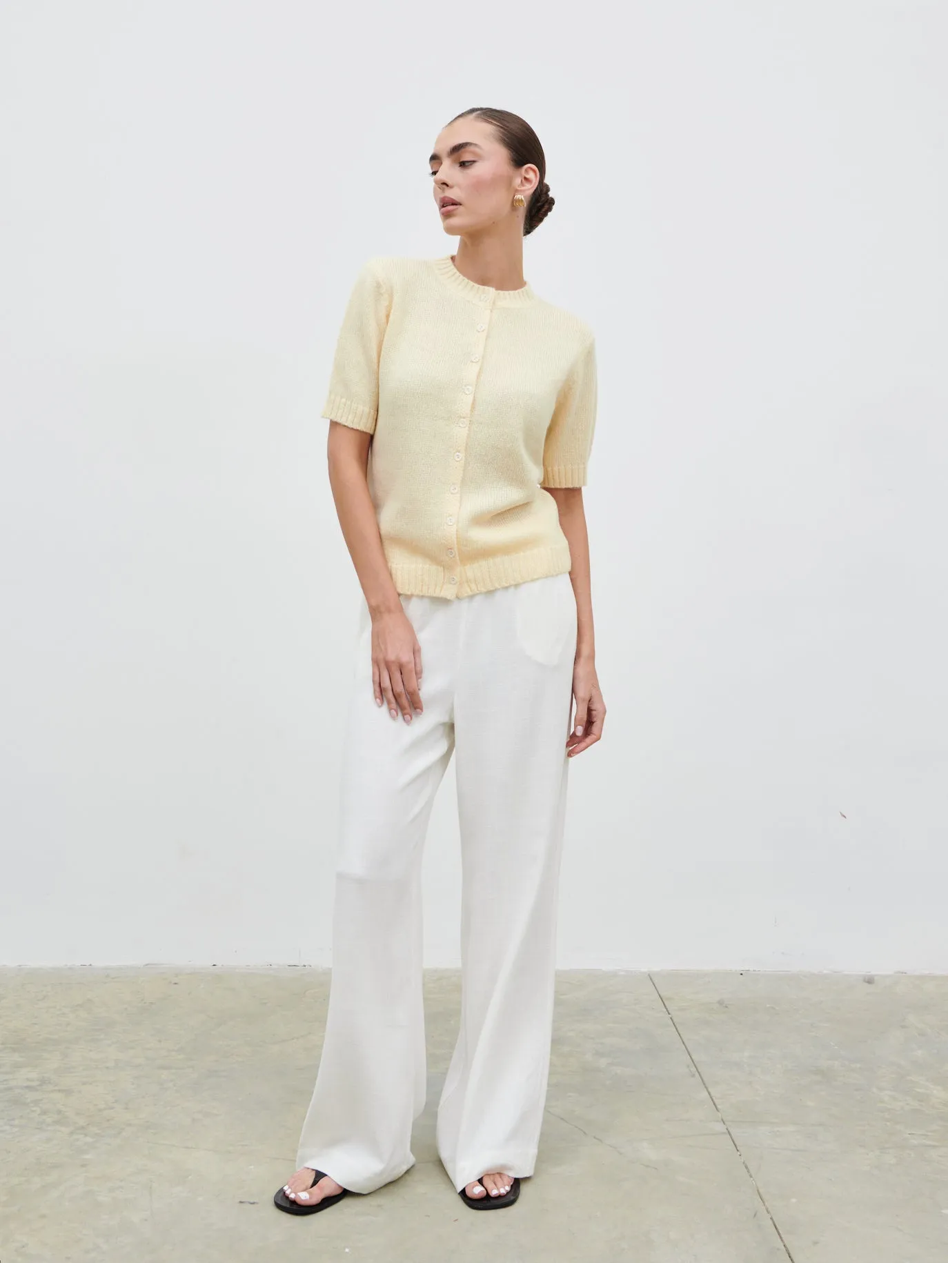 Shilou Button Up Knit Top - Butter Lemon sold by Pretty Lavish product image thumbnail 2