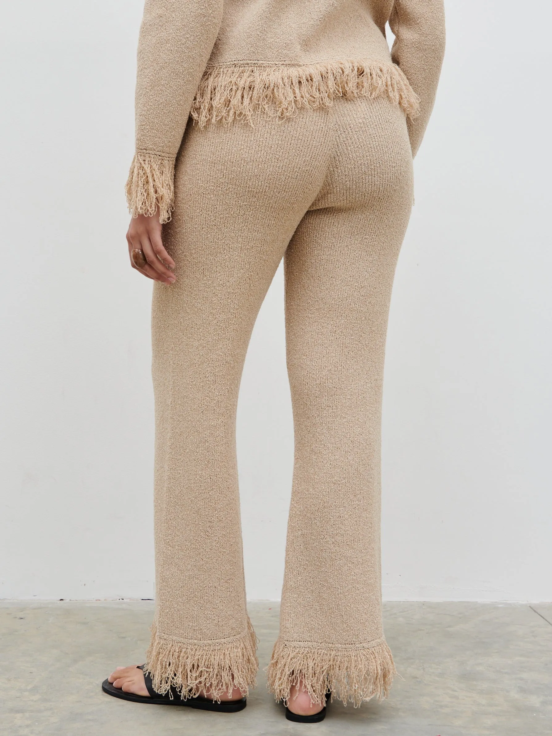 Analeia Fringe Knit Trousers - Beige sold by Pretty Lavish product image thumbnail 5