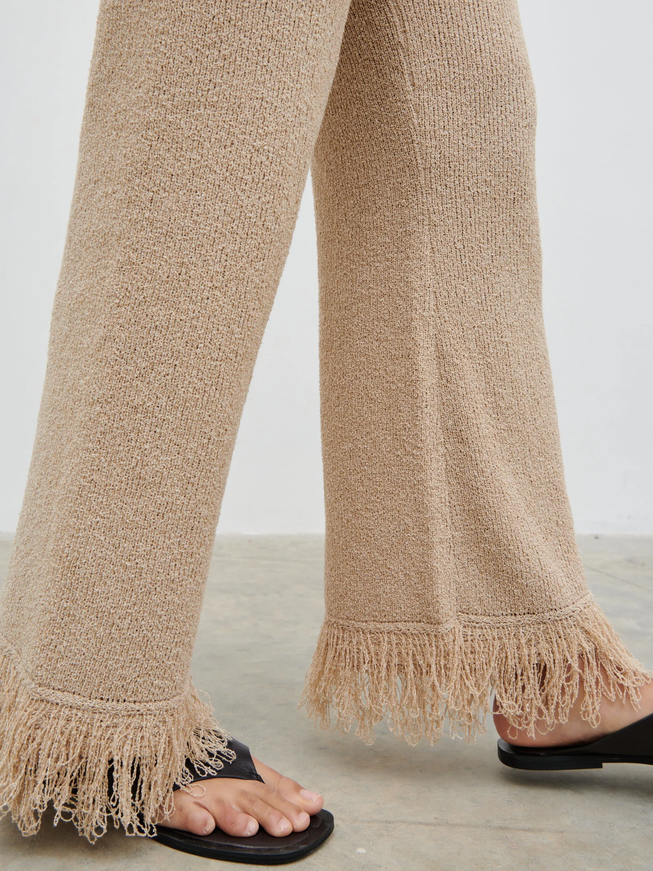 Analeia Fringe Knit Trousers - Beige sold by Pretty Lavish product image thumbnail 4