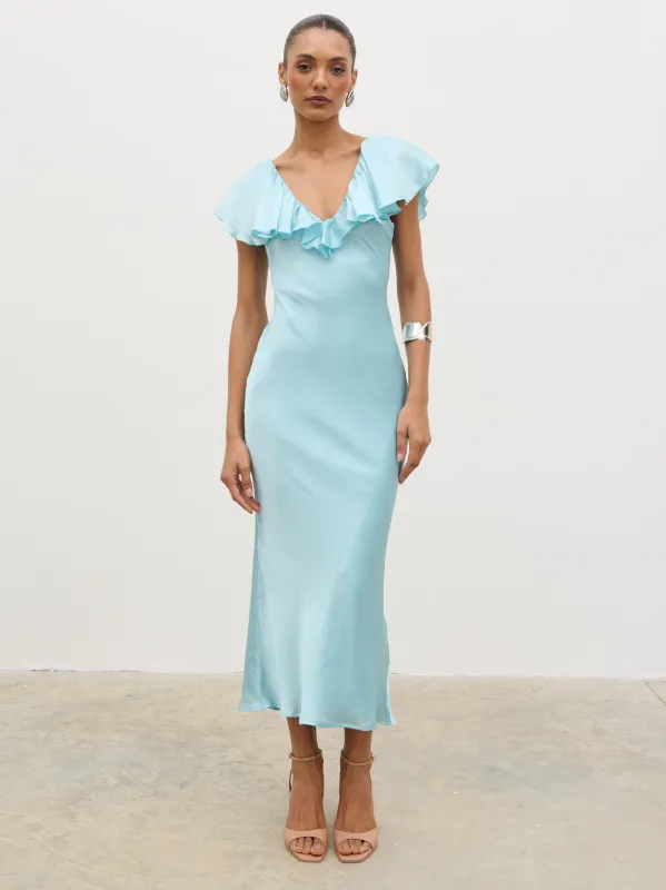Adina Midaxi Dress - Seaspray Blue made by Pretty Lavish