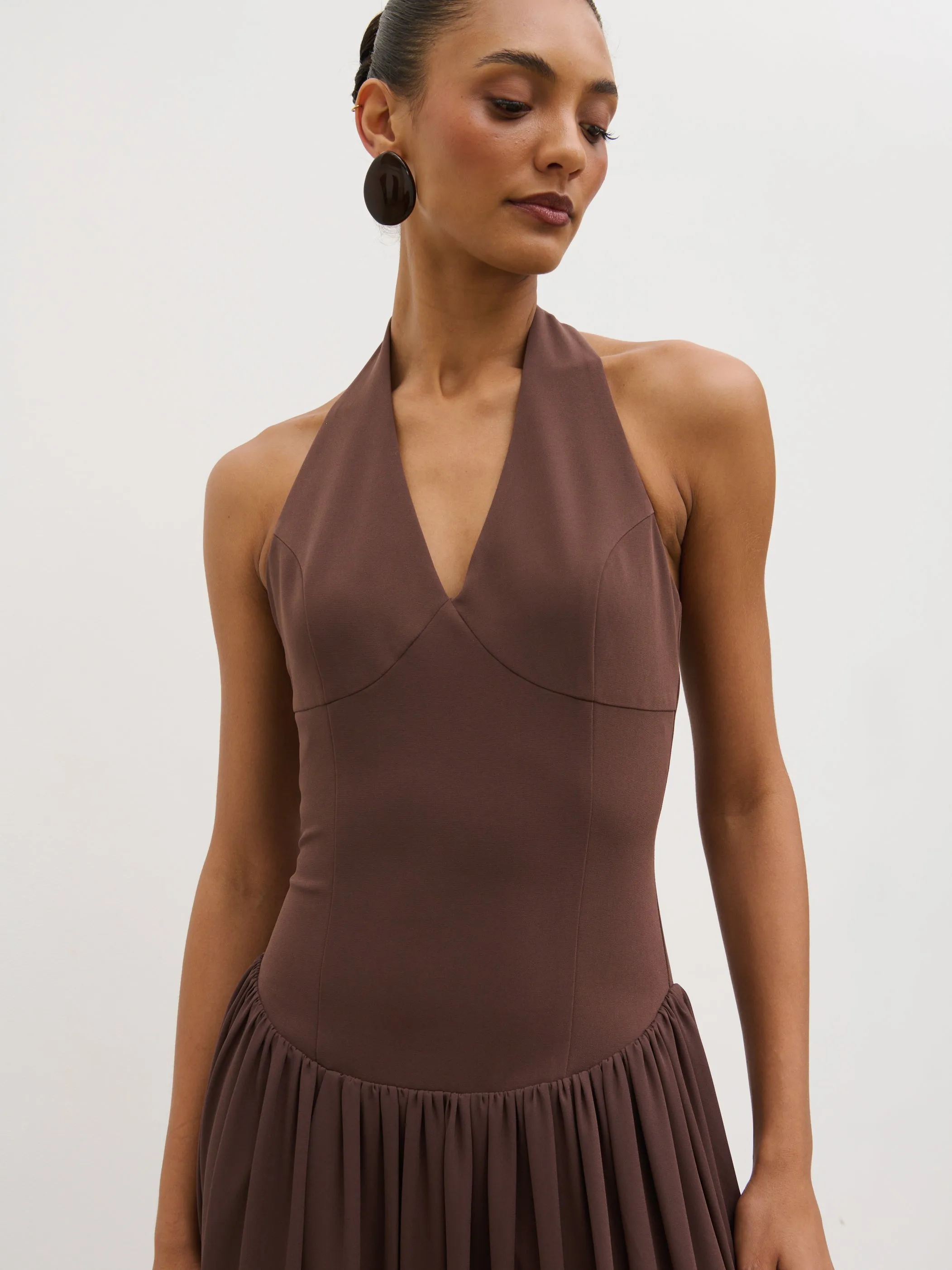 Isadora Drop Waist Maxi Dress - Chocolate Brown sold by Pretty Lavish product image thumbnail 4