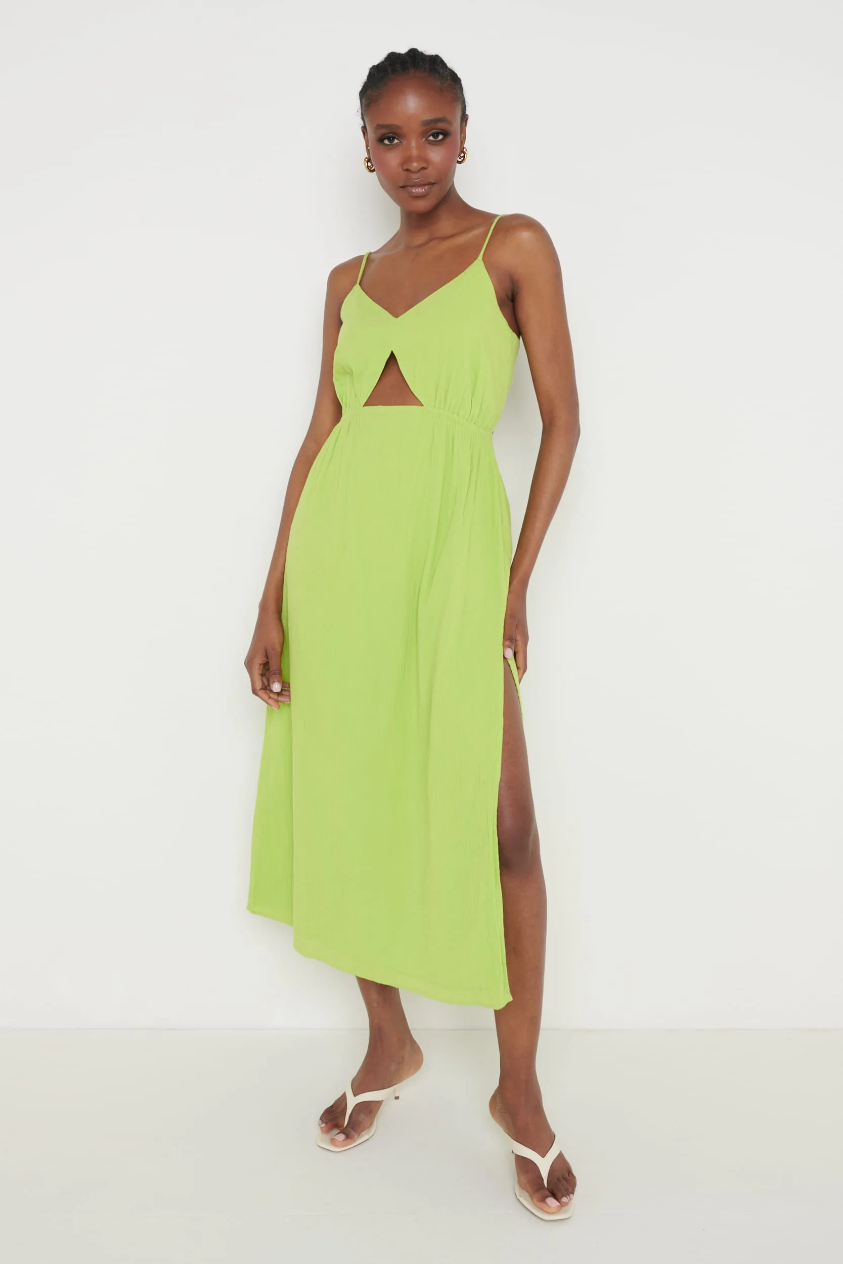 Talia Cut Out Midaxi Dress - Lime sold by Pretty Lavish product image thumbnail 3