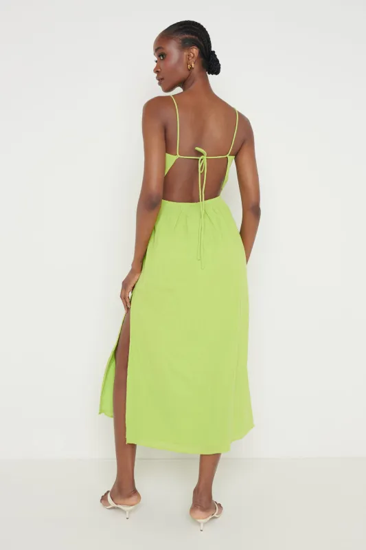 Talia Cut Out Midaxi Dress - Lime made by Pretty Lavish