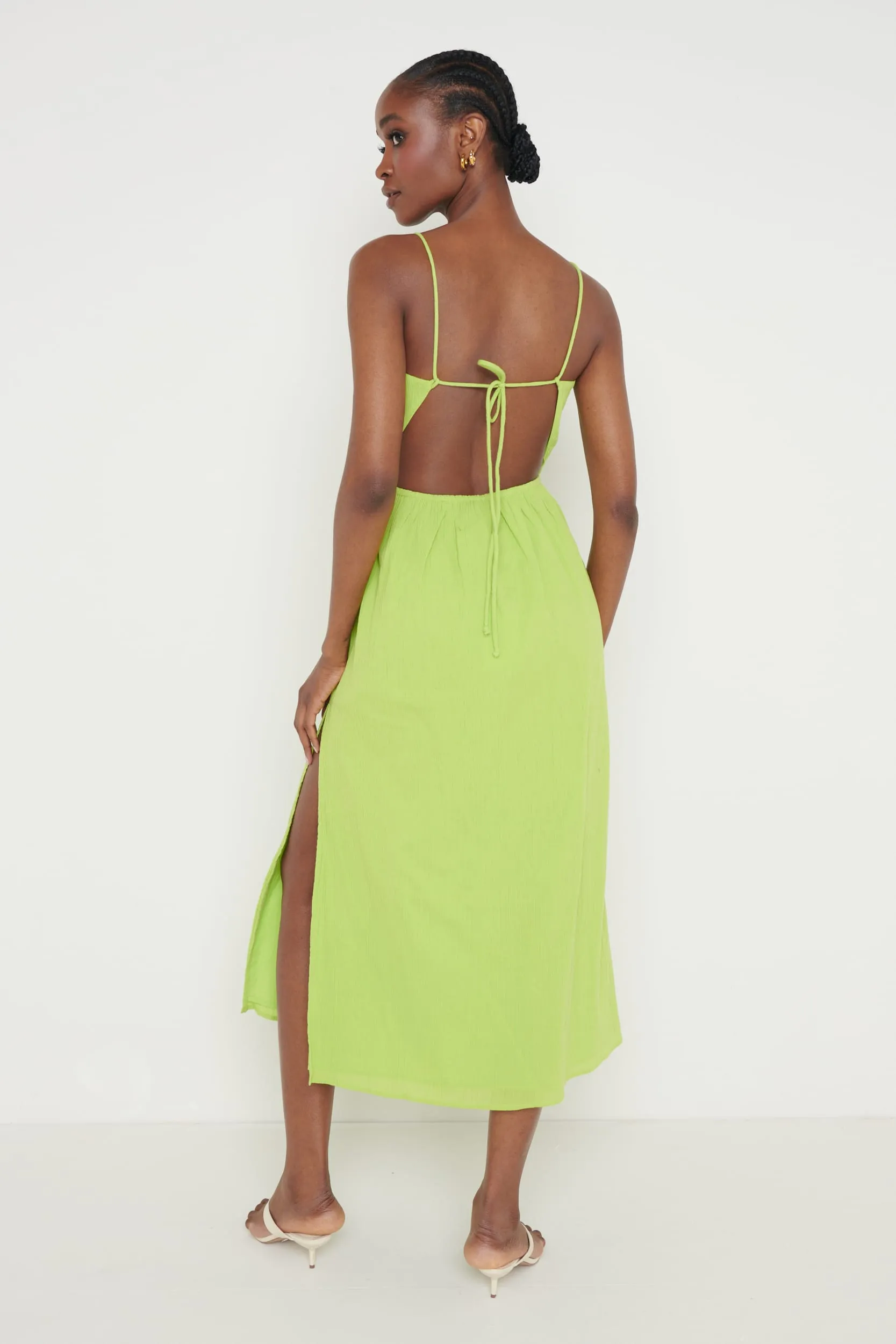 Talia Cut Out Midaxi Dress - Lime sold by Pretty Lavish