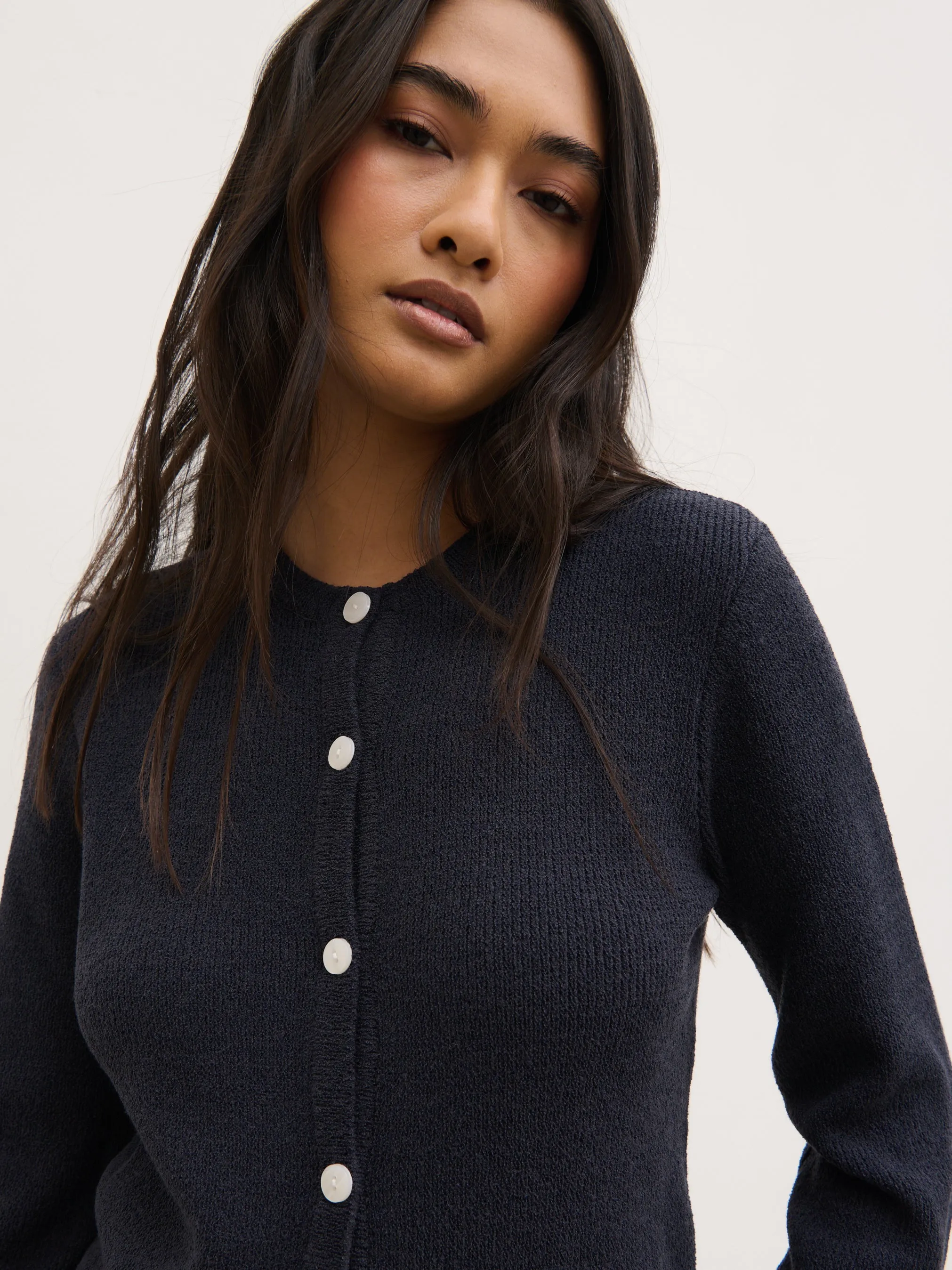 Gracie Fine Tape Knit Cardigan - Navy sold by Pretty Lavish product image thumbnail 3