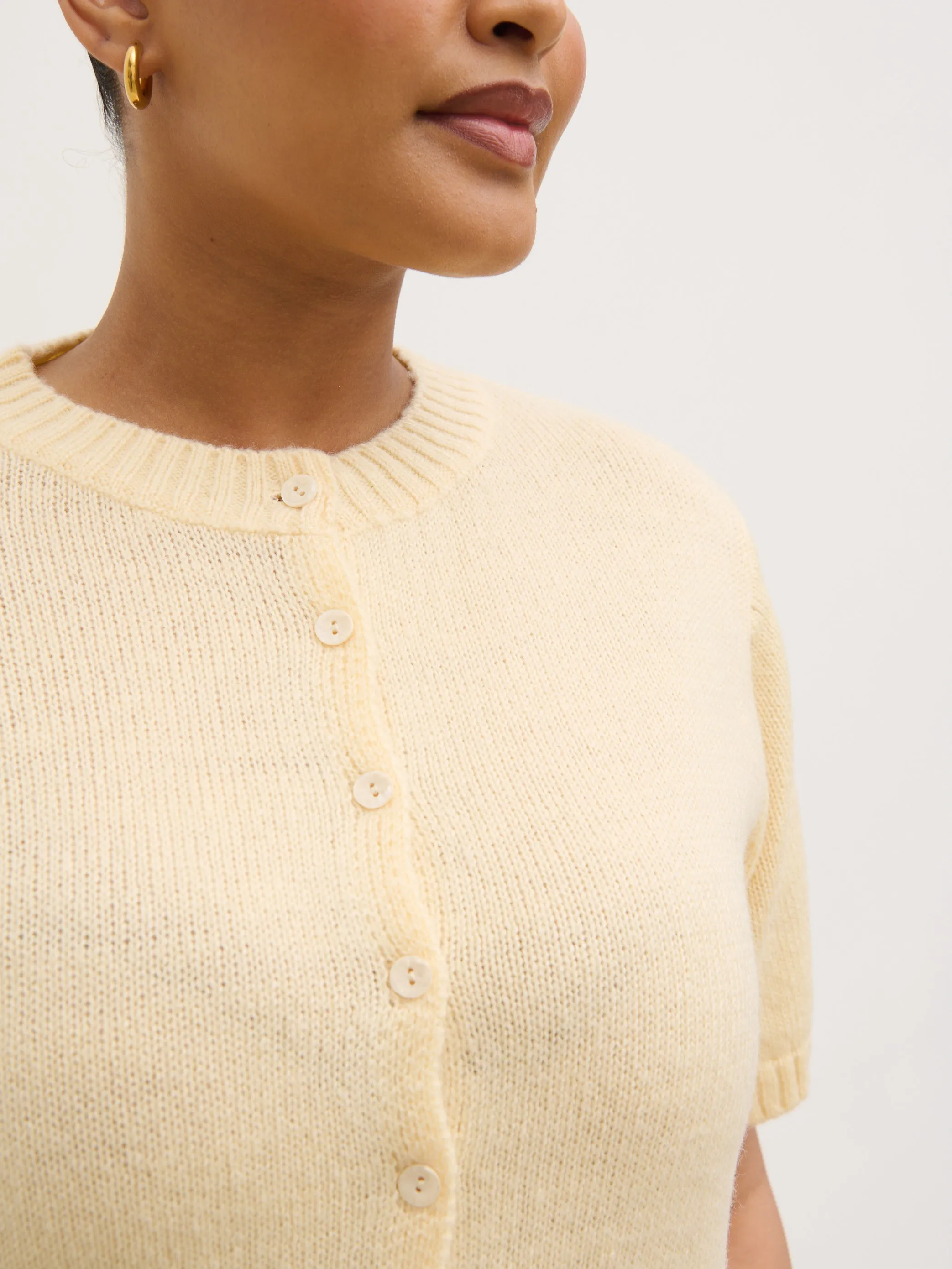 Shilou Button Up Knit Top Curve - Butter Lemon sold by Pretty Lavish product image thumbnail 4