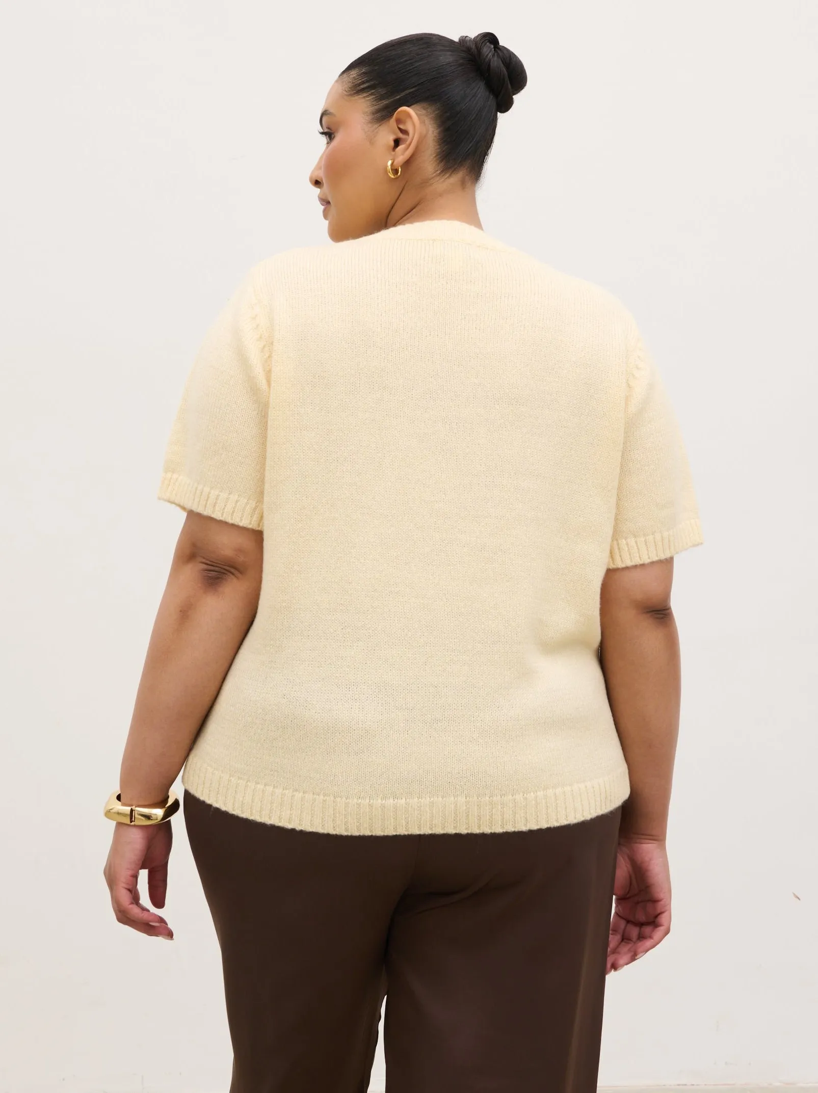 Shilou Button Up Knit Top Curve - Butter Lemon sold by Pretty Lavish product image thumbnail 5