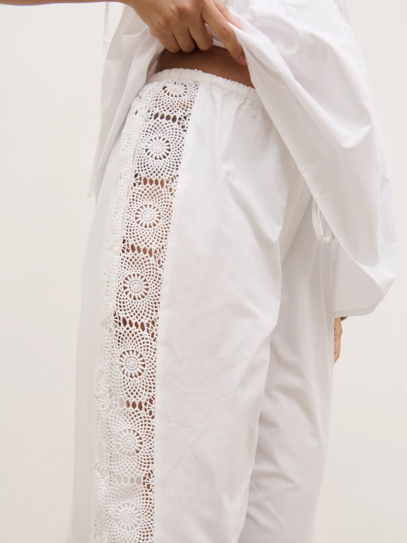 Rae Crochet Detail Trousers - White sold by Pretty Lavish product image thumbnail 3
