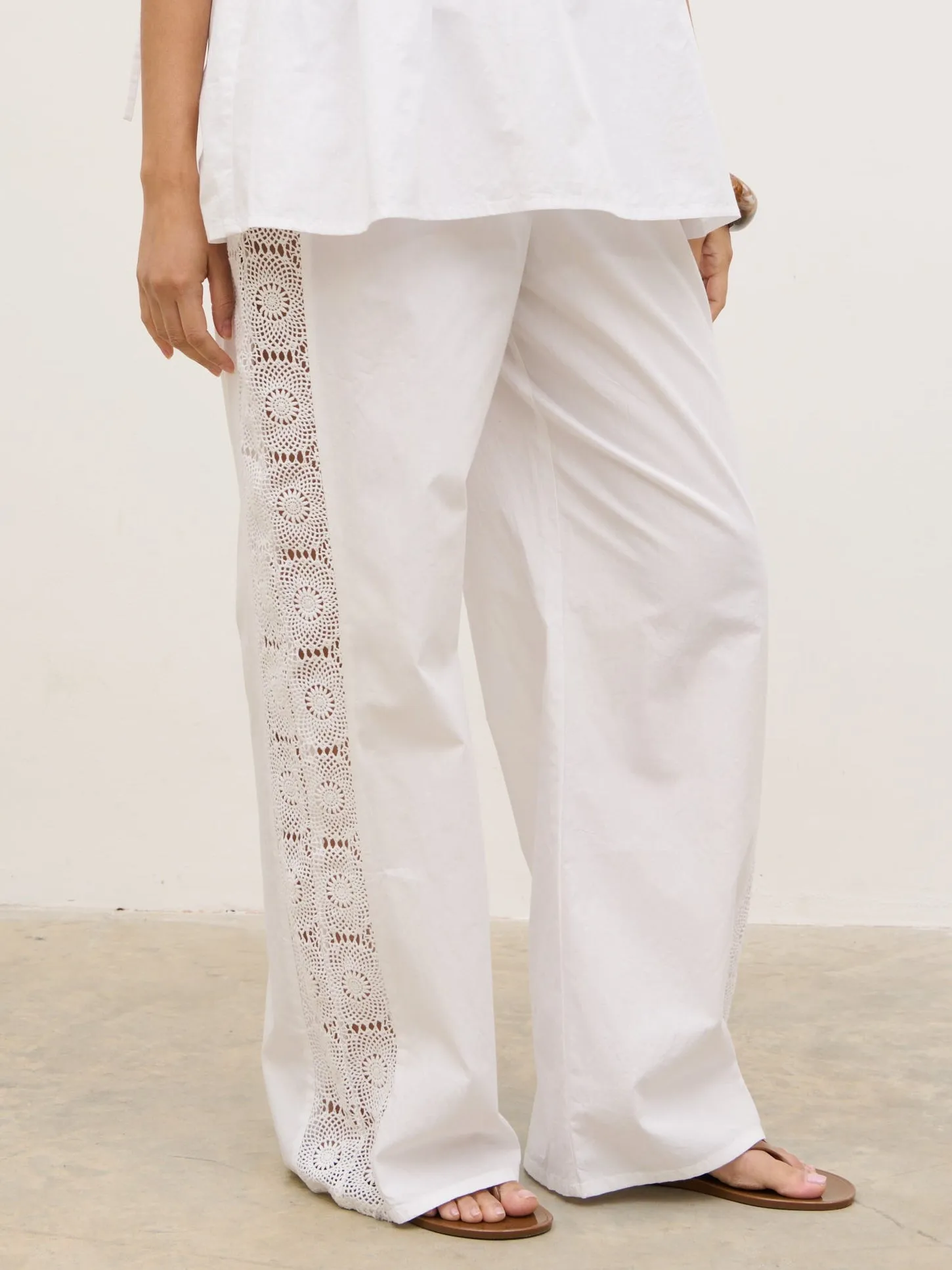 Rae Crochet Detail Trousers - White sold by Pretty Lavish product image thumbnail 5