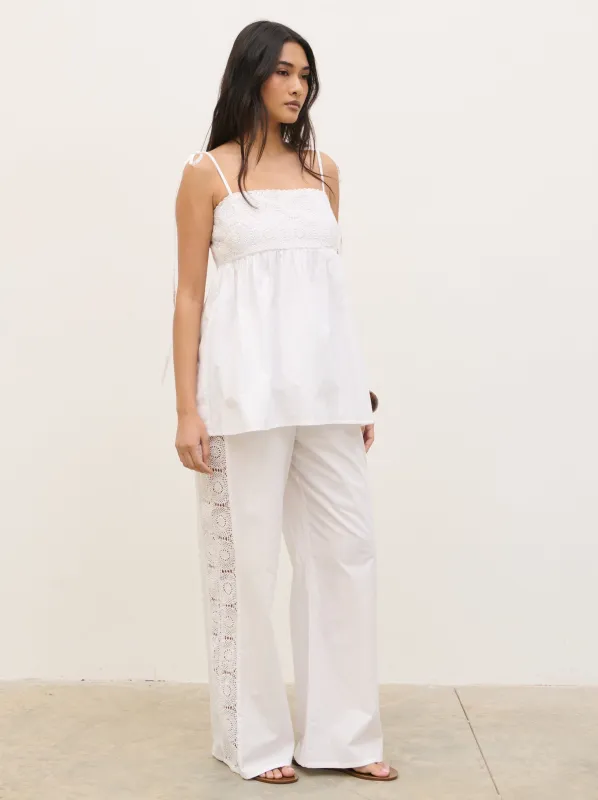 Rae Crochet Detail Cami Top - White made by Pretty Lavish