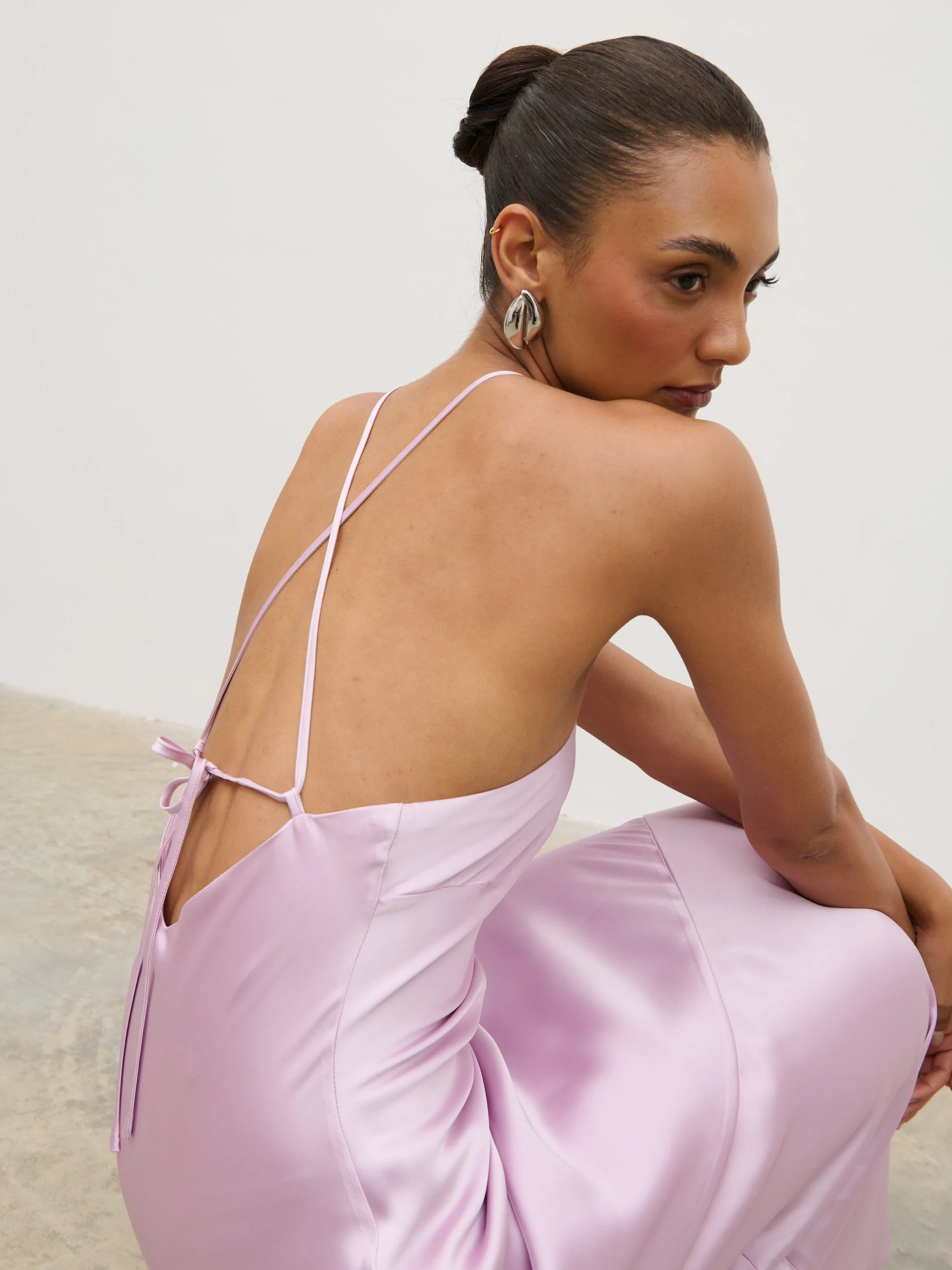 Yvette Halter Neck Maxi Dress - Lilac sold by Pretty Lavish product image thumbnail 2