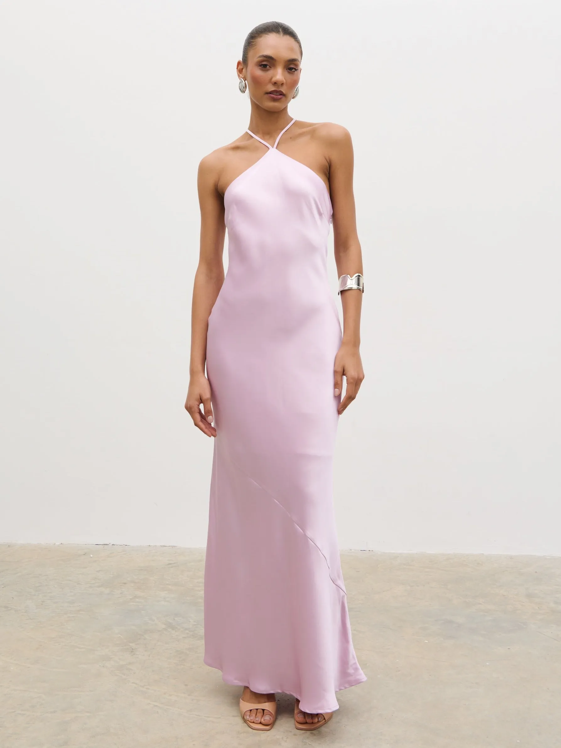 Yvette Halter Neck Maxi Dress - Lilac sold by Pretty Lavish product image thumbnail 3