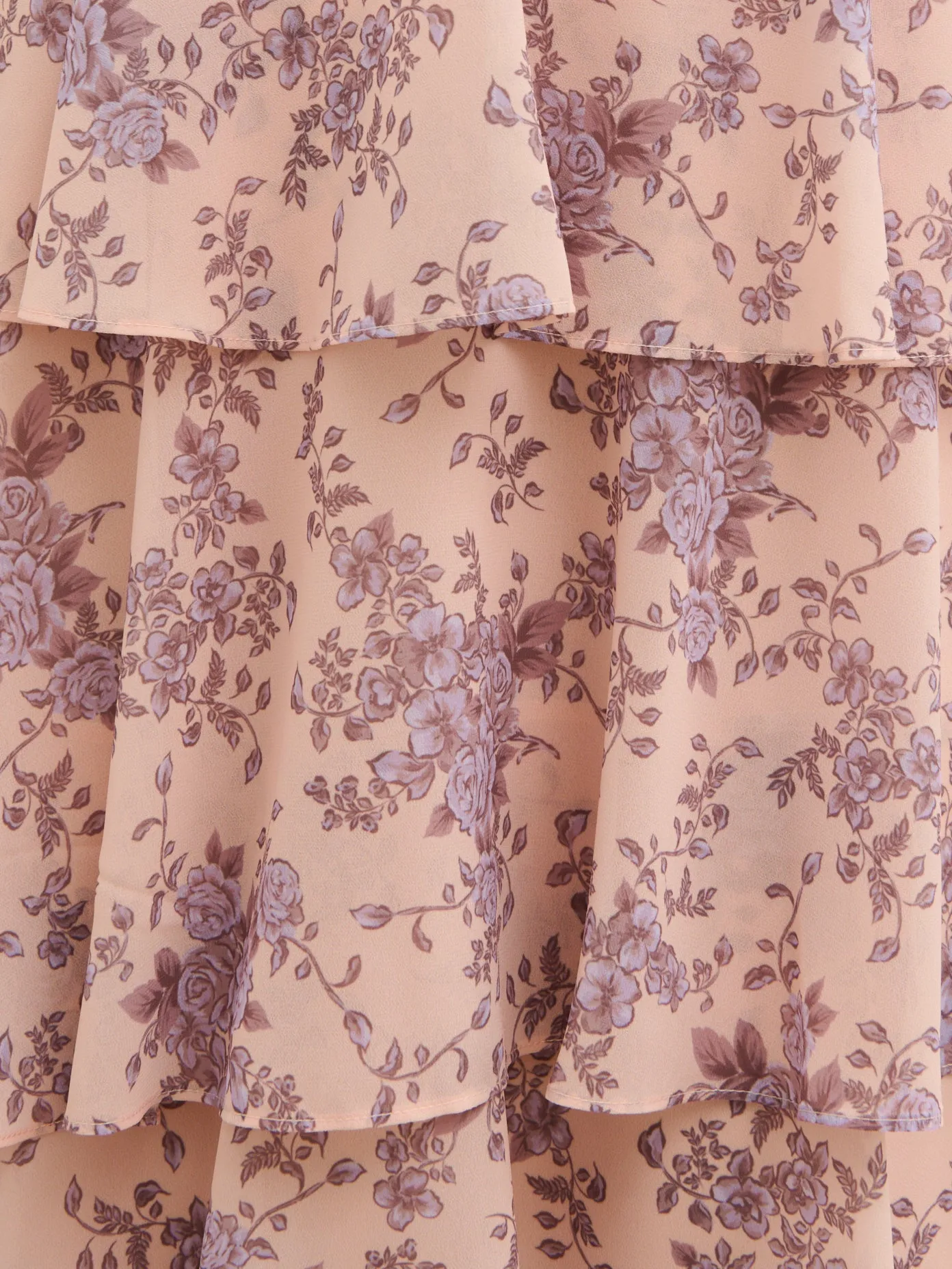 Hester Halterneck Ruffle Maxi Dress - Apricot & Lilac Floral sold by Pretty Lavish product image thumbnail 5