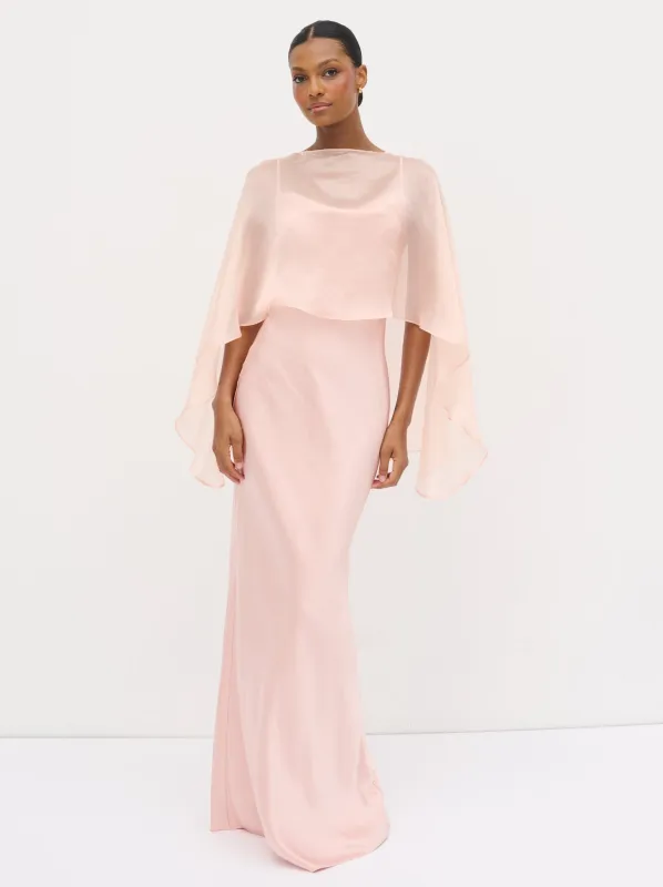Alaia Organza Cape - Blush made by Pretty Lavish