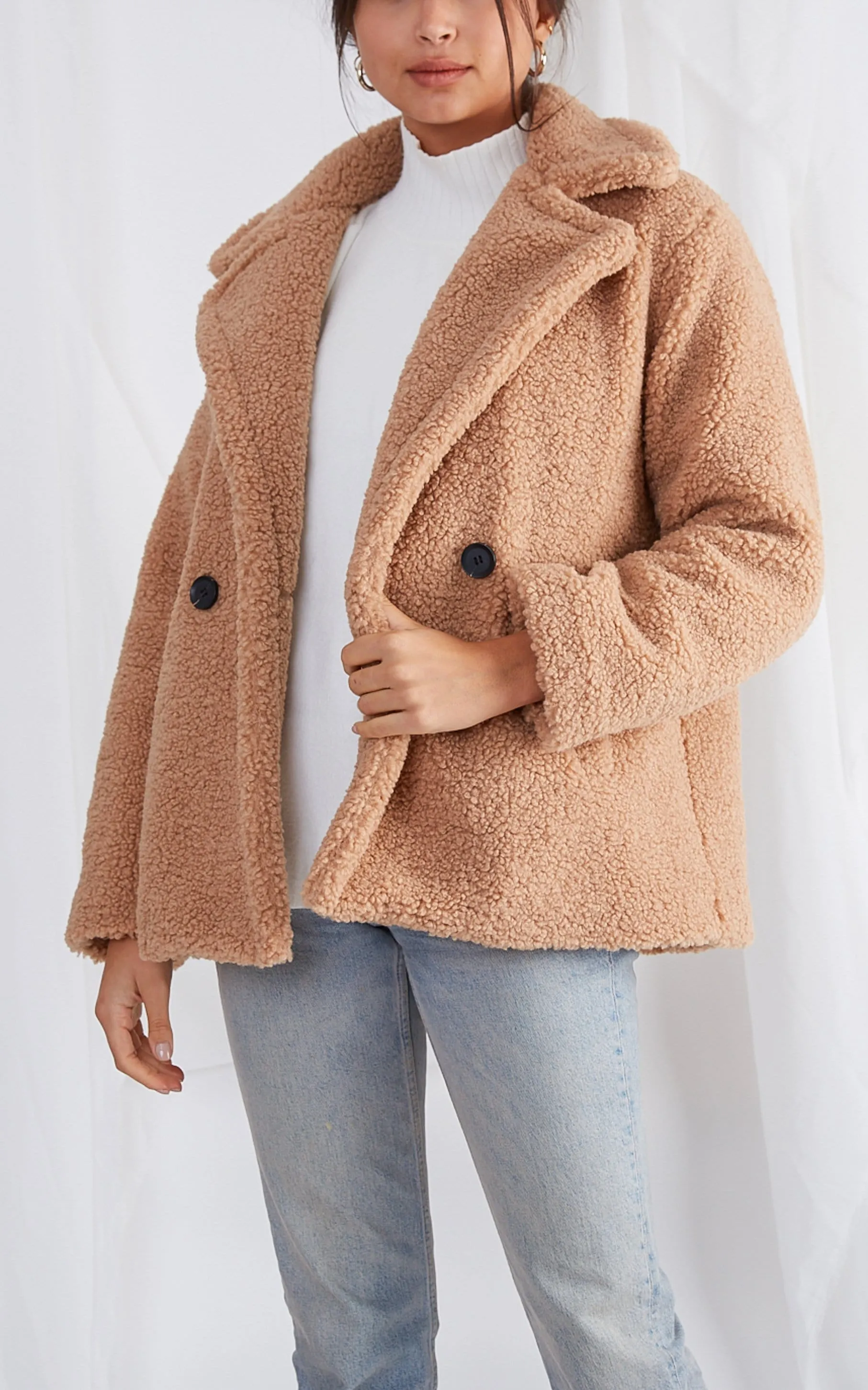 Noelle Teddy Coat - Beige sold by Pretty Lavish product image thumbnail 3