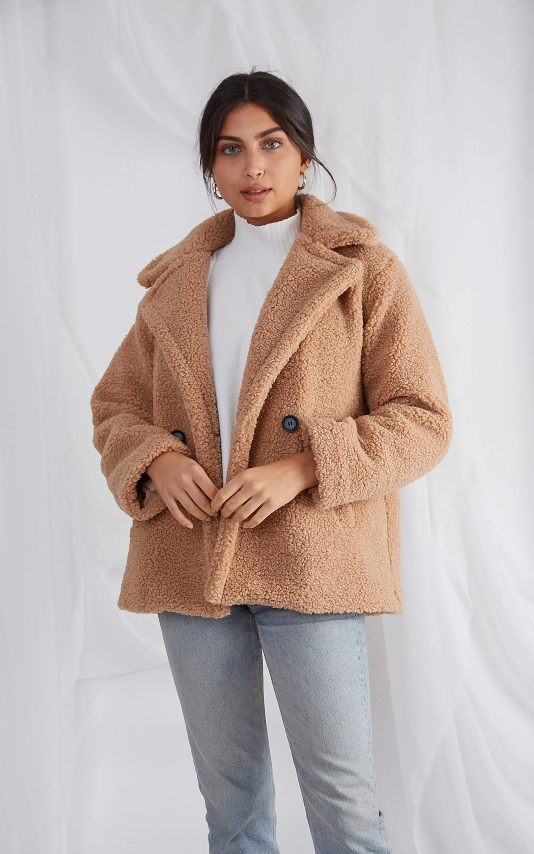 Noelle Teddy Coat - Beige sold by Pretty Lavish product image thumbnail 2