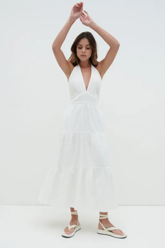 Gabrielle Halterneck Midaxi Dress - White sold by Pretty Lavish
