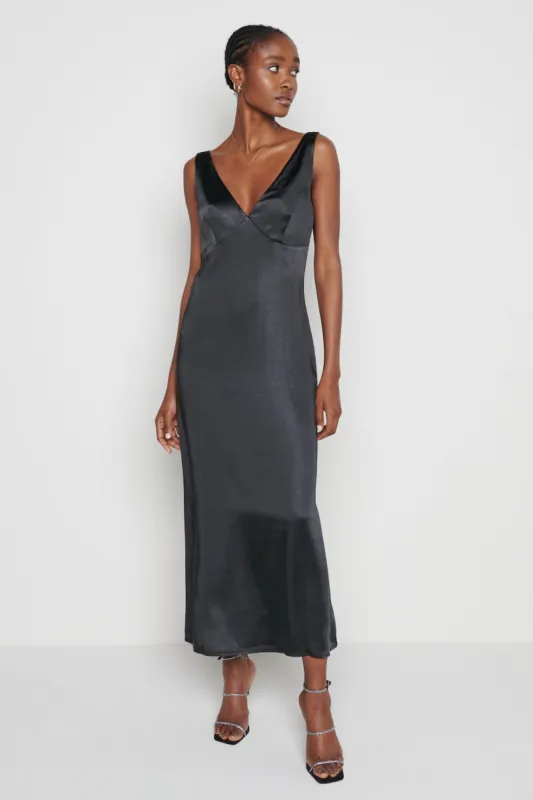 Piper Low Back Midaxi Dress - Black sold by Pretty Lavish