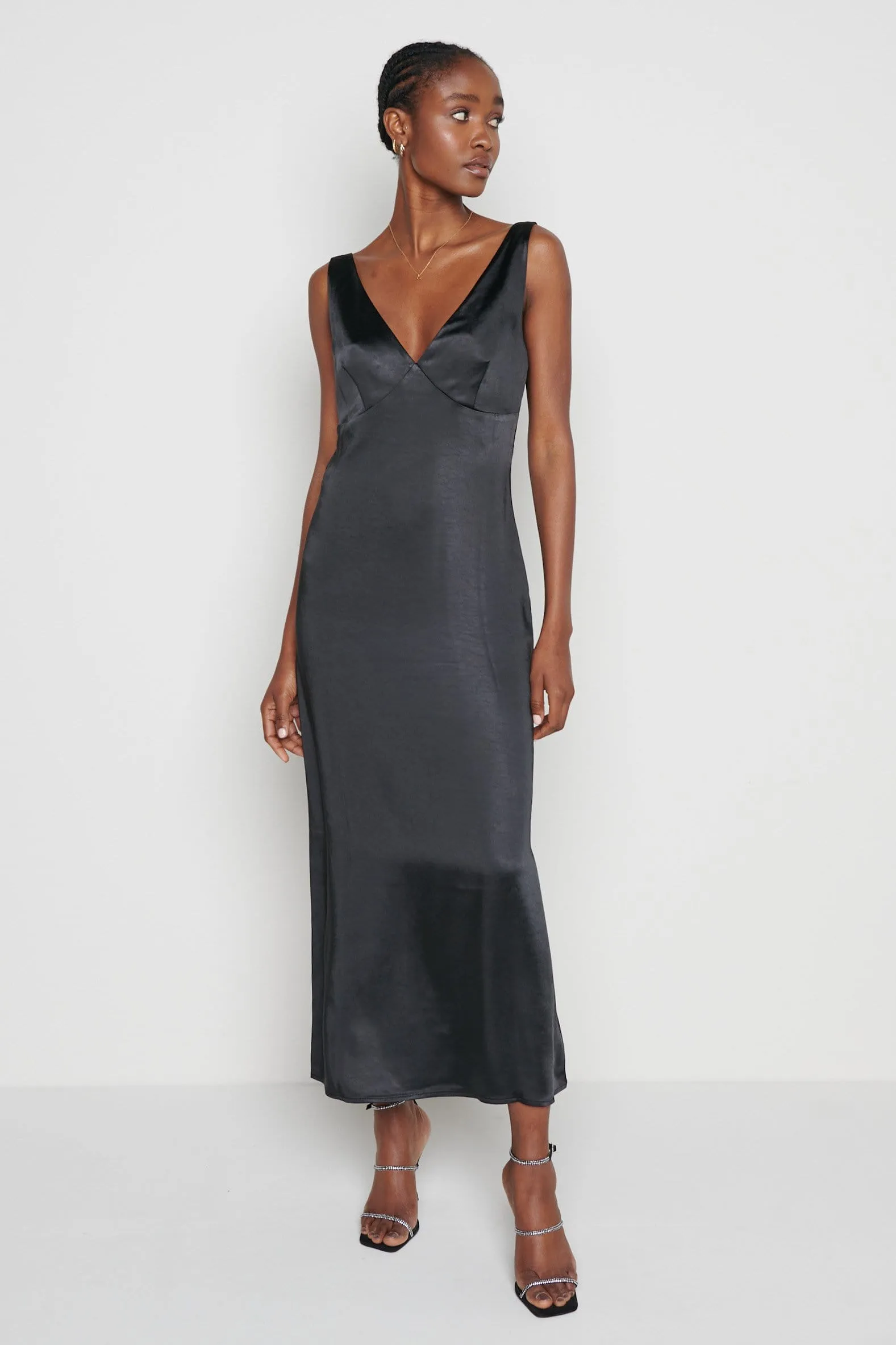 Piper Low Back Midaxi Dress - Black sold by Pretty Lavish