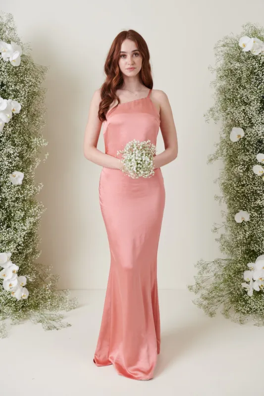 Amelia Maxi Bridesmaid Dress - Matte Apricot Pink sold by Pretty Lavish
