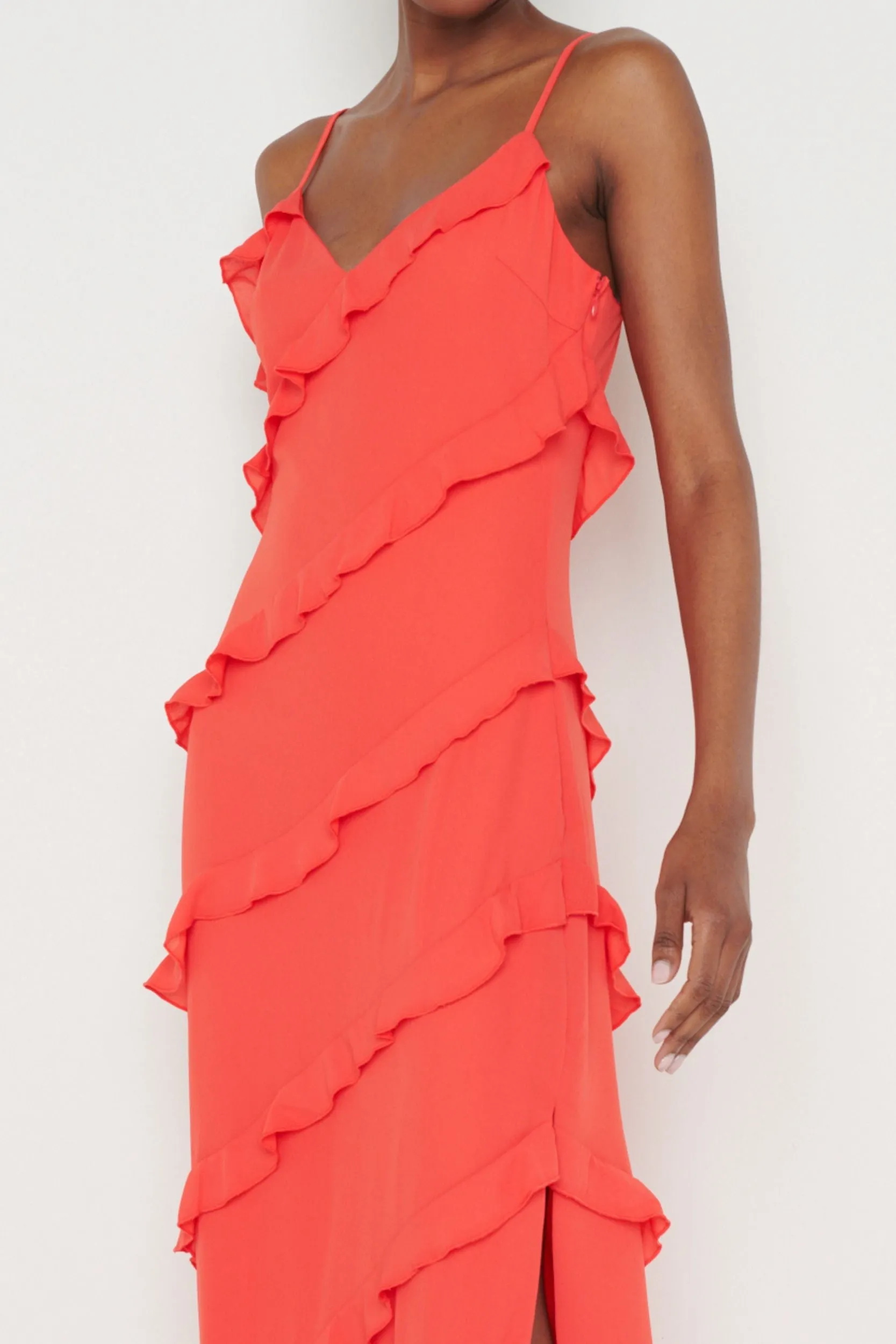 Nadine Ruffle Maxi Dress - Ruby Red sold by Pretty Lavish product image thumbnail 2