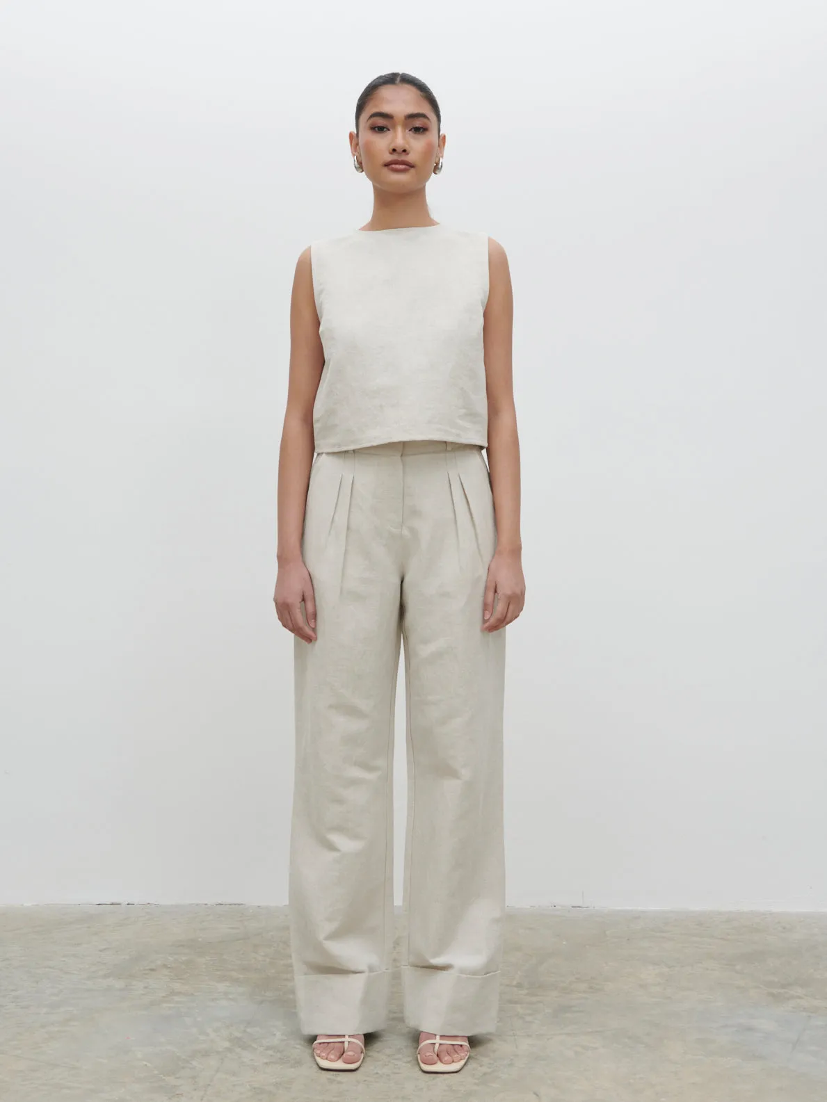 Bryony Boxy Linen Top - Natural sold by Pretty Lavish product image thumbnail 5