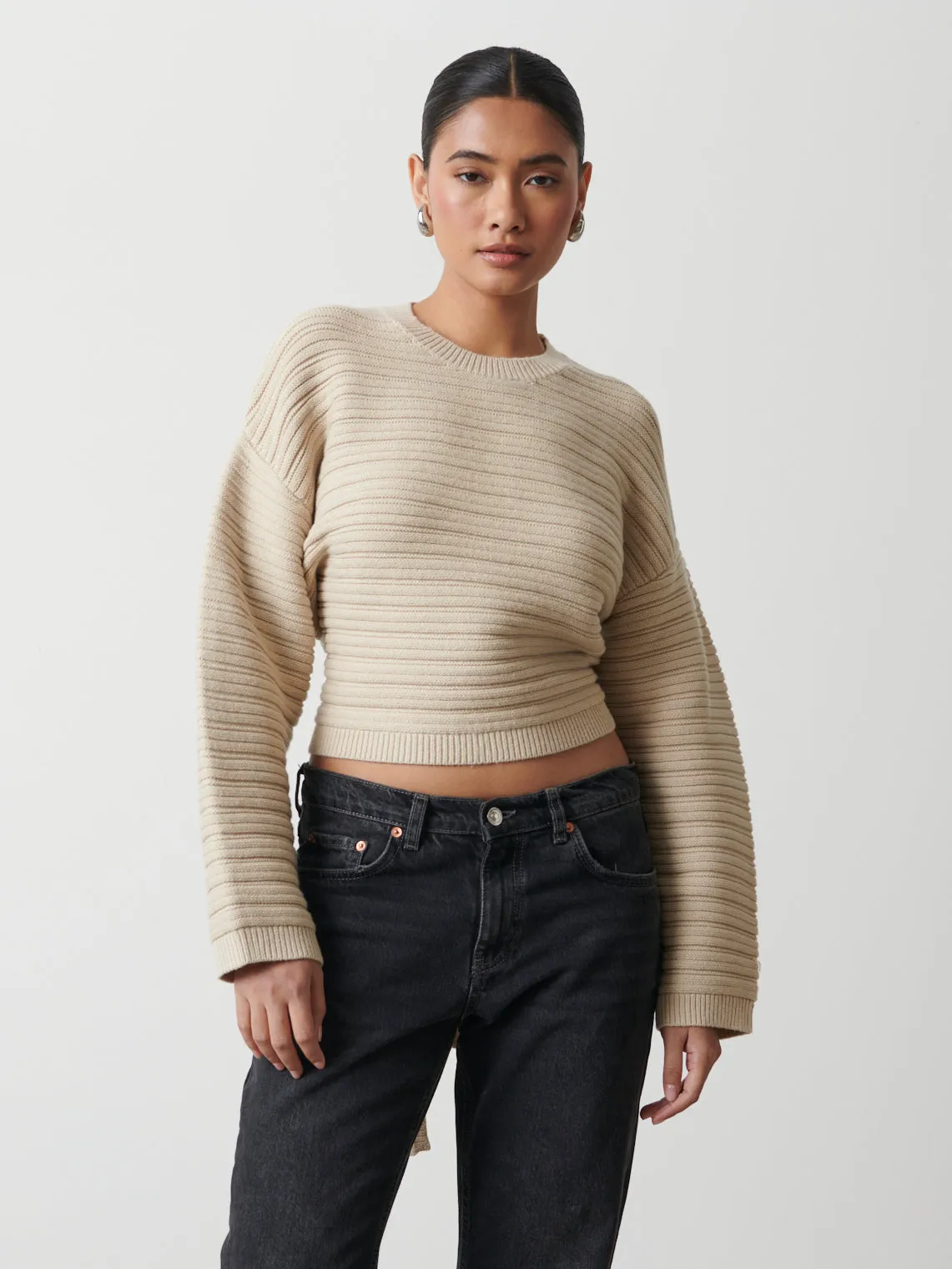 Simone Tie Back Jumper - Stone sold by Pretty Lavish product image thumbnail 5