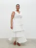 Opal Ruffle Midaxi Dress Curve - Cream sold by Pretty Lavish