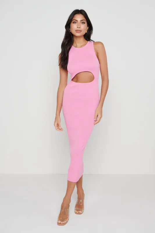 Billie Cut Out Knit Dress - Pink sold by Pretty Lavish