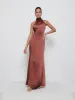 Odelle Maxi Bridesmaid Dress - Mahogany sold by Pretty Lavish
