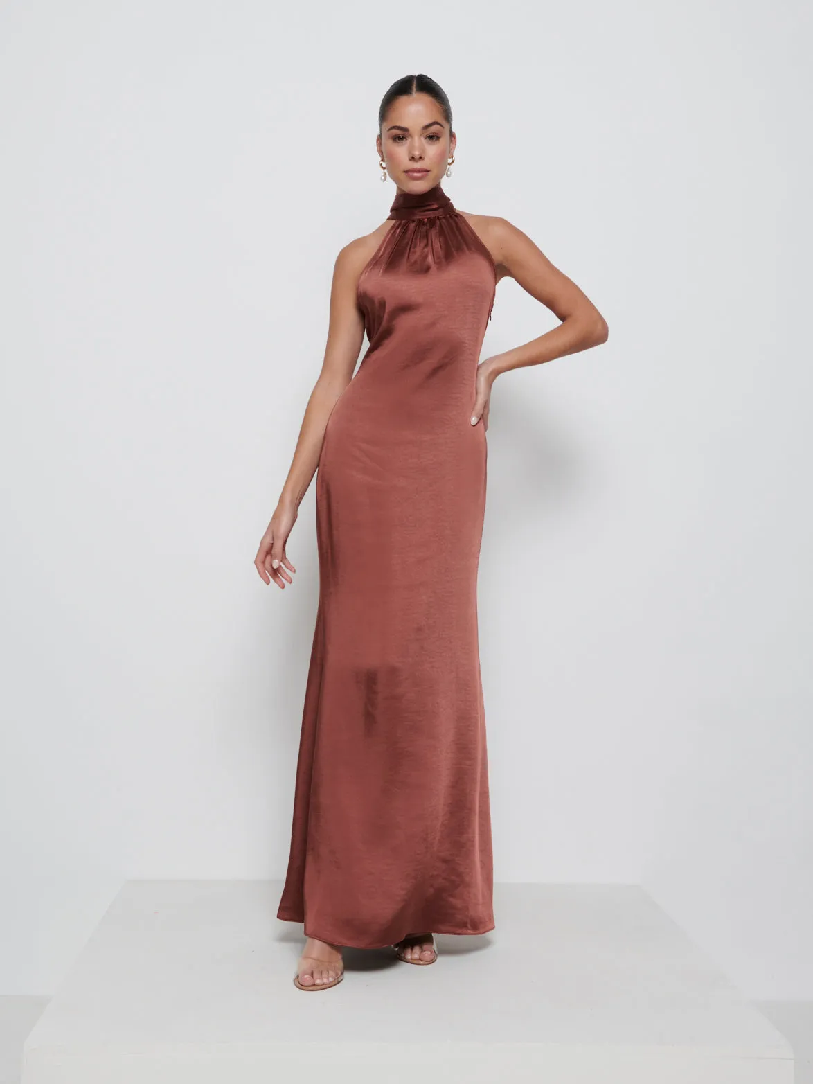 Odelle Maxi Bridesmaid Dress - Mahogany sold by Pretty Lavish product image thumbnail 4
