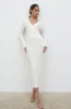 Jacklin Wrap Midaxi Dress - Cream sold by Pretty Lavish