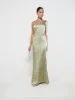 Amelia Tie Maxi Bridesmaids Dress - Matte Olive sold by Pretty Lavish