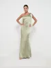 Amelia Tie Maxi Bridesmaids Dress - Matte Olive sold by Pretty Lavish