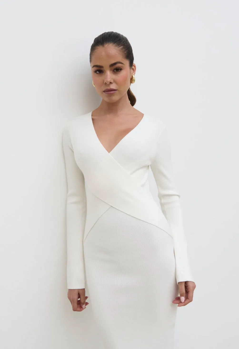 Jacklin Wrap Midaxi Dress - Cream sold by Pretty Lavish product image thumbnail 2
