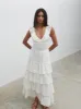Opal Ruffle Midaxi Dress - Cream sold by Pretty Lavish